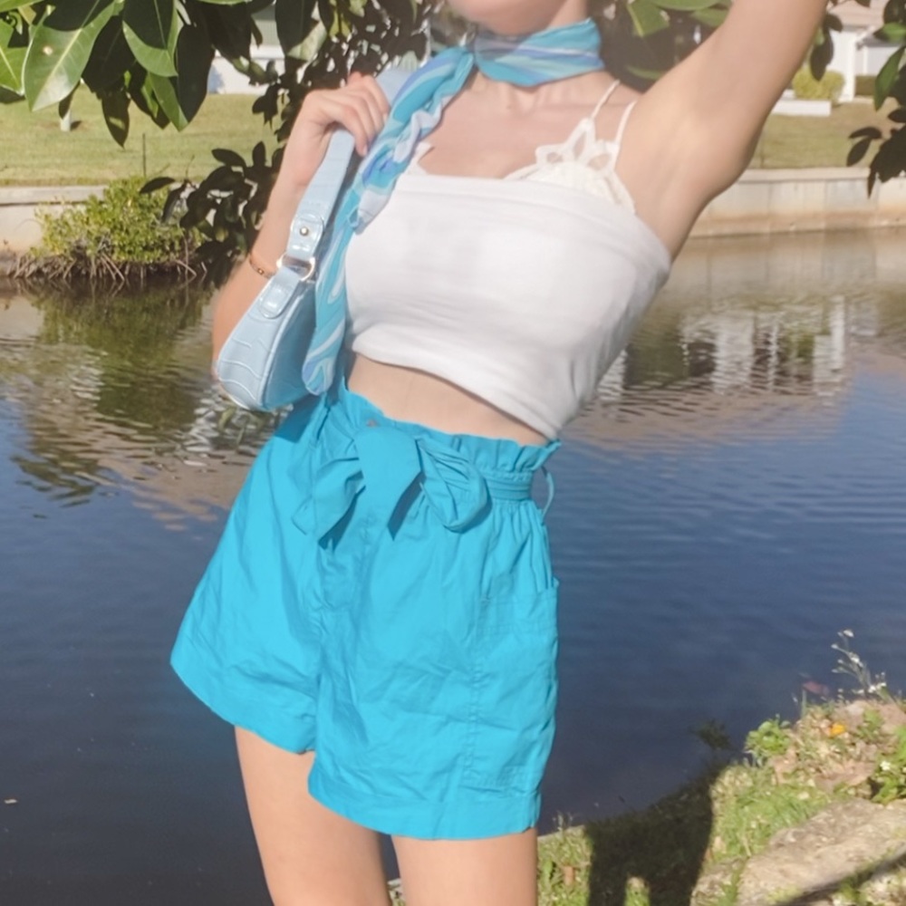 Blue urban outfitters paperbag shorts